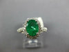 WIDE 2.05CT DIAMOND & AAA EMERALD 14KT WHITE GOLD 3D OVAL HALO ENGAGEMENT RING