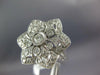 ESTATE .53CT DIAMOND 14K 2 TONE GOLD 3D FLOWER CLUSTER HALO FRIENDSHIP LOVE RING