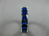 LARGE 6.24CT AAA PRINCESS SAPPHIRE 18KT WHITE GOLD 3D ETERNITY ANNIVERSARY RING
