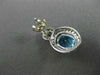 ESTATE 2.96CT DIAMOND & AAA BLUE TOPAZ 14K WHITE GOLD OVAL HANGING STUD EARRINGS