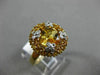 4.42CT DIAMOND & AAA EXTRA FACET CITRINE 14KT YELLOW GOLD FLOWER BUTTERFLY RING