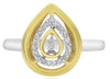 ESTATE .11CT DIAMOND 14KT 2 TONE GOLD 3D MULTI TEAR DROP FUN RING