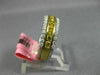 ESTATE .88CT WHITE & FANCY YELLOW DIAMOND 18K 2 TONE GOLD 3 ROW ANNIVERSARY RING