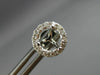 ESTATE .31CT DIAMOND 14KT WHITE GOLD 3 PRONG HALO SOLITAIRE SEMI MOUNT EARRINGS