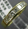 ESTATE .86CT DIAMOND 14K YELLOW GOLD 3D PRINCESS CHANNEL ANNIVERSARY RING #22474