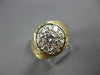 LARGE .92CT DIAMOND 14KT 2 TONE GOLD MATTE & SHINY HANDCRAFTED MENS RING #28025