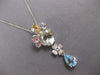 LARGE 4.34CT DIAMOND & AAA MULTI GEM 14KT WHITE GOLD TEAR DROP HANGING EARRINGS