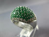 LARGE 3.65CT DIAMOND & AAA EMERALD 14KT WHITE GOLD DOME SHAPE ANNIVERSARY RING
