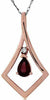 .47CT DIAMOND & AAA RUBY 14KT ROSE GOLD 3D PEAR SHAPE SQUARE INFINITY PENDANT