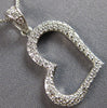 ESTATE .38CT DIAMOND 18KT WHITE GOLD OPEN HEART SIDEWAYS PAVE FLOATING PENDANT