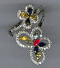1.83CT DIAMOND & AAA SAPPHIRE & AAA RUBY 18KT WHITE GOLD BUTTERFLY FLOWER RING