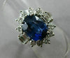 ANTIQUE 5.56CT DIAMOND & AAA OVAL SAPPHIRE 14KT WHITE GOLD 3D ENGAGEMENT RING