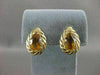 LARGE ANTIQUE PEAR CITRINE 14K YELLOW GOLD FILIGREE POST PUSHBACK EARRINGS 20X14