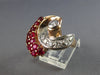 ANTIQUE LARGE 1.95CT DIAMOND & AAA RUBY 14KT ROSE GOLD CLASSIC FUN RING #27945