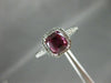 1.23CT DIAMOND & AAA RHODOLITE 18KT WHITE GOLD 3D SEMI ETERNITY ENGAGEMENT RING