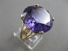 ANTIQUE LARGE 23CT AAA AMETHYST 14KT YELLOW GOLD FILIGREE SOLITAIRE RING #21473