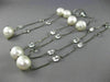 ANTIQUE LONG 14KT BLACK GOLD 3D TOPAZ & AAA SOUTH SEA PEARL BY THE YARD NECKLACE