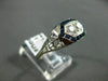 ANTIQUE .70CT OLD MINE DIAMOND & AAA SAPPHIRE 14K WHITE GOLD FILIGREE RING 20969