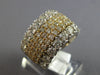 LARGE 3CT DIAMOND 14KT 2 TONE GOLD 3D CLASSIC MULTI ROW WEDDING ANNIVERSARY RING