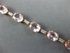 ESTATE 12.85CT DIAMOND & AAA MORGANITE 14KT ROSE GOLD 3D OVAL TENNIS BRACELET