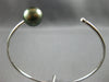 .06CT DIAMOND & AAA TAHITIAN PEARL 14KT WHITE GOLD 3D SOLITAIRE BANGLE BRACELET