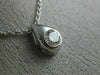 ESTATE .27CT DIAMOND 14KT WHITE GOLD SOLITAIRE TEAR DROP BEZEL FLOATING PENDANT