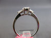 1.19CT GIA FLAME & TRAPEZOID DIAMOND 18KT WHITE GOLD 3D 3 STONE ENGAGEMENT RING