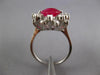 ESTATE LARGE 4.23CT DIAMOND & AAA RUBY 14K WHITE GOLD PEAR SHAPE ENGAGEMENT RING