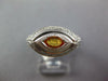 3.75CT DIAMOND & AAA YELLOW SAPPHIRE 14KT WHITE GOLD 3D MARQUISE SHAPE FUN RING