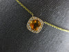 1.04CT DIAMOND & AAA CITRINE 14KT YELLOW GOLD 3D CUSHION & ROUND SQUARE NECKLACE