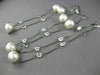 ANTIQUE LONG 14KT BLACK GOLD 3D TOPAZ & AAA SOUTH SEA PEARL BY THE YARD NECKLACE