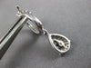 .58CT DIAMOND 14KT WHITE GOLD ROUND CLUSTER TEAR DROP LEVERBACK HANGING EARRINGS