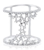ESTATE WIDE .60CT DIAMOND 14KT WHITE GOLD 3D CLASSIC ROUND CLUSTER FUN LOVE RING