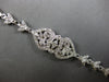 LARGE & LONG 1.5CT DIAMOND 14KT WHITE GOLD 3D DOUBLE HEART FLORAL BRACELET 28191