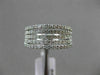 WIDE .78CT DIAMOND 18KT WHITE GOLD 3D SEMI ETERNITY MULTI ROW ANNIVERSARY RING