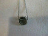 ANTIQUE ROUND DIAMOND SOLITAIRE 14KT WHITE GOLD PENDANT + CHAIN