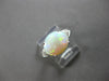 ESTATE 2.22CT DIAMOND & AAA OPAL PLATINUM 3D OVAL & ROUND ENGAGEMENT RING #28207