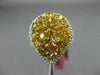 EXTRA LARGE 4.2CT WHITE & INTENSE YELLOW DIAMOND 18K 2 TONE GOLD PEAR SHAPE RING