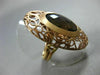 ANTIQUE MASSIVE 12.0CT AAA SMOKY TOPAZ 14K ROSE GOLD 3D OPEN FILIGREE OVAL RING