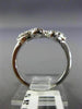 ESTATE WIDE .26CT DIAMOND 14KT WHITE GOLD 3D FLEUR DE LIS PAVE FILIGREE FUN RING