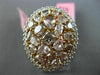 ESTATE LARGE 4.61CT WHITE & PINK DIAMOND 18K ROSE GOLD 3D HALO OVAL CLUSTER RING