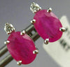 ESTATE 1.55CT DIAMOND & AAA RUBY 14KT WHITE GOLD 3D CLASSIC STUD EARRINGS #17188