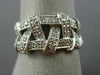 ESTATE WIDE .40CT ROUND DIAMOND 14KT WHITE GOLD 3D CRISS CROSS WOVEN FUN RING