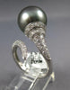 LARGE .79CT DIAMOND & AAA TAHITIAN PEARL 18K WHITE GOLD 3D CRISS CROSS LOVE RING