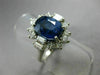 ANTIQUE 5.56CT DIAMOND & AAA OVAL SAPPHIRE 14KT WHITE GOLD 3D ENGAGEMENT RING