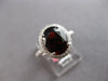 LARGE 3.75CT DIAMOND & AAA RHODOLITE 18K WHITE GOLD OVAL & ROUND ENGAGEMENT RING