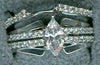 ESTATE .33CT DIAMOND 14K WHITE GOLD ROUND & MARQUISE ENGAGEMENT WEDDING RING SET
