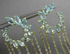ESTATE LARGE 10CT AAA BLUE TOPAZ 14K YELLOW GOLD FLOWER JOURNEY HANGING EARRINGS