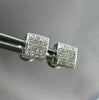 ESTATE LARGE .55CT PRINCESS SQAURE DIAMOND 14KT WHITE GOLD STUD EARRINGS #220
