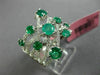 ESTATE LARGE 2.02CT DIAMOND & AAA EMERALD 18KT WHITE GOLD 3D ANNIVERSARY RING